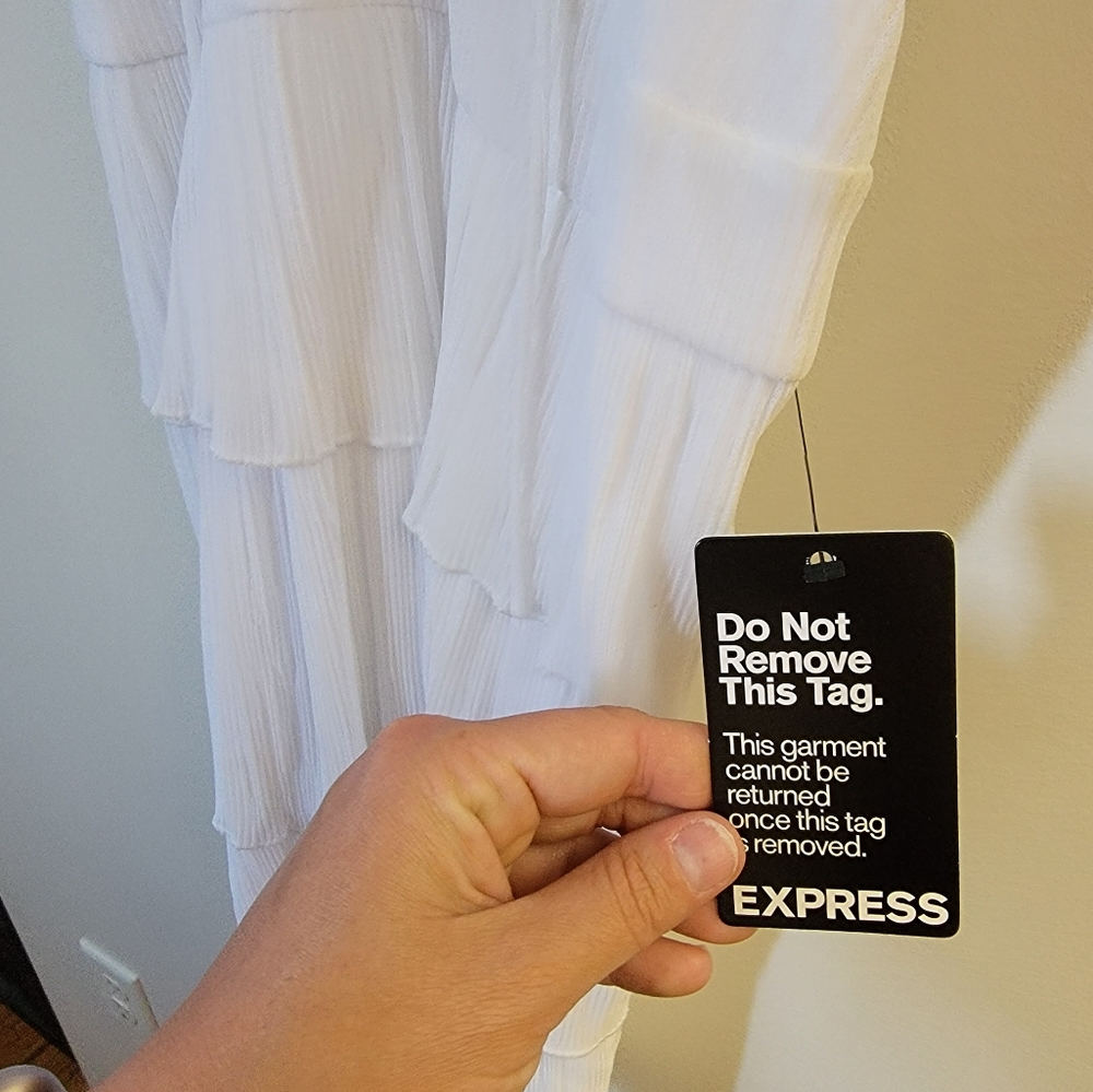 White Ruffle Express Dress - Picture 3 of 3